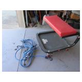 shop stool & bungee cords