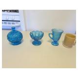 moon & stars dish,1926 IN fair glass,mug & dish