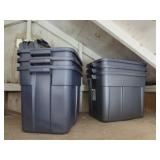6 empty plastic totes