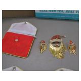 santa costume brooch & earrings