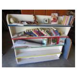 wood shelf & all books & items on it