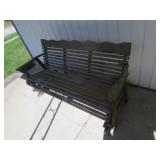 wooden rocking bench