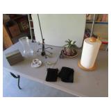 delft shoe,towel holder,recipe box & items