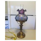 hand painted fenton lamp (works)