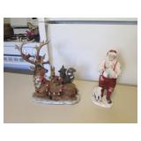 santa & deer figurines