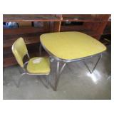 retro yellow table w/1 chair