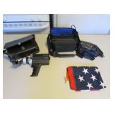 video cameras & american flag