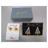 pair of eisenberg ice earrings w/box