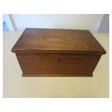 early antique wooden deed box