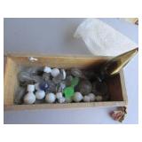 wood box & all glass stoppers