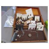 wood box & all costume jewelry