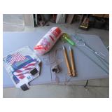 billy sticks,insulation,rain gauge & items
