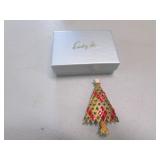 eisenberg ice christmas tree brooch w/box