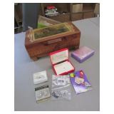 cedar box & costume jewelry
