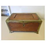 antique oak & brass box