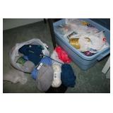 tote,yarn,tin of buttons & sewing items