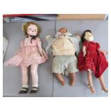 3 old dolls