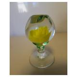 gibson yellow rose windowed paperweight