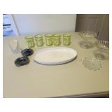 5 custard glasses,hawkes crystal glass,glassware