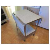 retro roll around drop leaf stand
