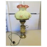 hand painted fenton glass lamp (works)