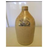 blue swan stoneware crock jug