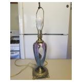fenton hand painted glass crane lamp (works)
