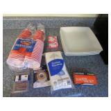 plastic cups,cotton squares,dishes & items
