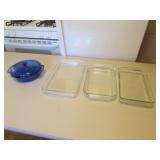 4 baking dishes incl:pyrex