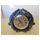 hand painted fenton glass clock