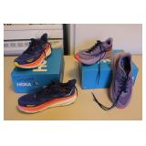 2 pairs of like new size 8 hoka ladys shoes