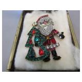 vintage Lilien santa claus brooch