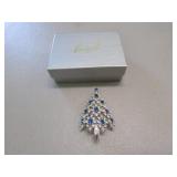 eisenberg christmas tree brooch w/box