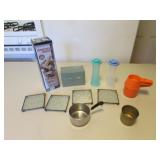jumbling tower,measure cups,salt n pepper,items