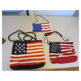 3 american flag purses incl:the sak