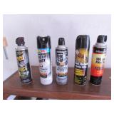 5 partial cans of wasp & ant spray
