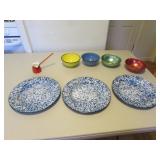 enamel & aluminum bowls,enamel plate & ladle