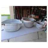 3 galvanized tubs