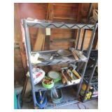 plastic shelf & all items on it