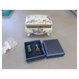 earrings & porcelain  box