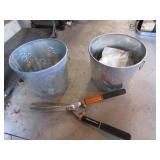 2 buckets & fiskars trimmers