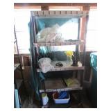 plastic shelf & all items on it