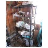 metal shelf & all items on it