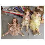 3 old dolls