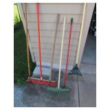 rakes & brooms incl:van camp
