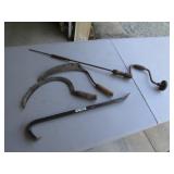 crowbar,hand drill & hand scythes
