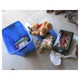 blue tote,stuffed bears & angel