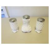 milk glass salt & peppers