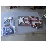 flags & wood decoration