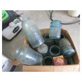 box of canning jars & bottle